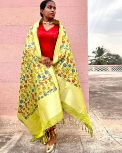 Ishq Handwoven Banarasi Kimkhab Brocade Dupatta