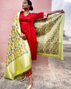 Ishq Handwoven Banarasi Kimkhab Brocade Dupatta