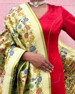Ishq Handwoven Banarasi Kimkhab Brocade Dupatta