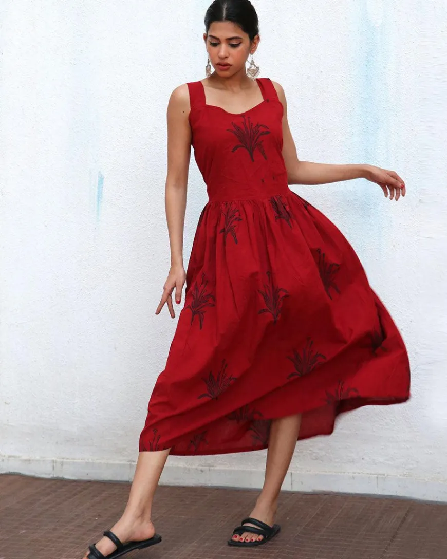 Isra Blockprinted Cotton Dress - NOMAD