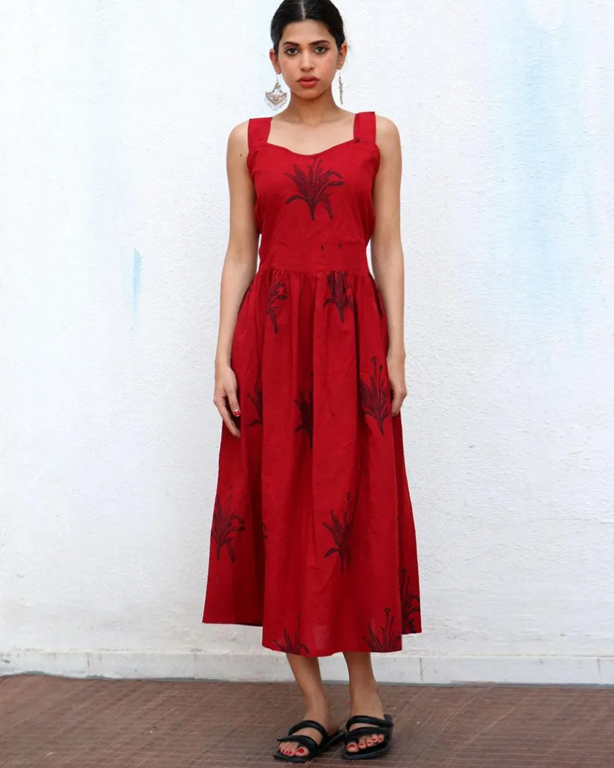 Isra Blockprinted Cotton Dress - NOMAD