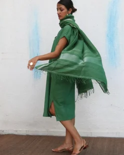 Janine Handwoven Linen Dupatta - Breathe