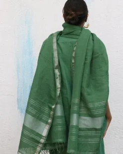 Janine Handwoven Linen Dupatta - Breathe