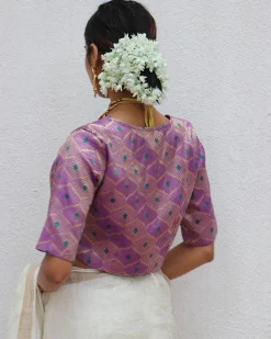 Jenive Purple Brocade Blouse