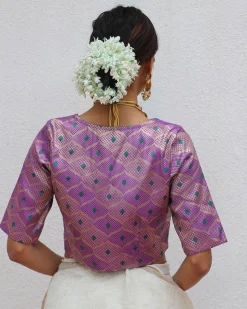 Jenive Purple Brocade Blouse