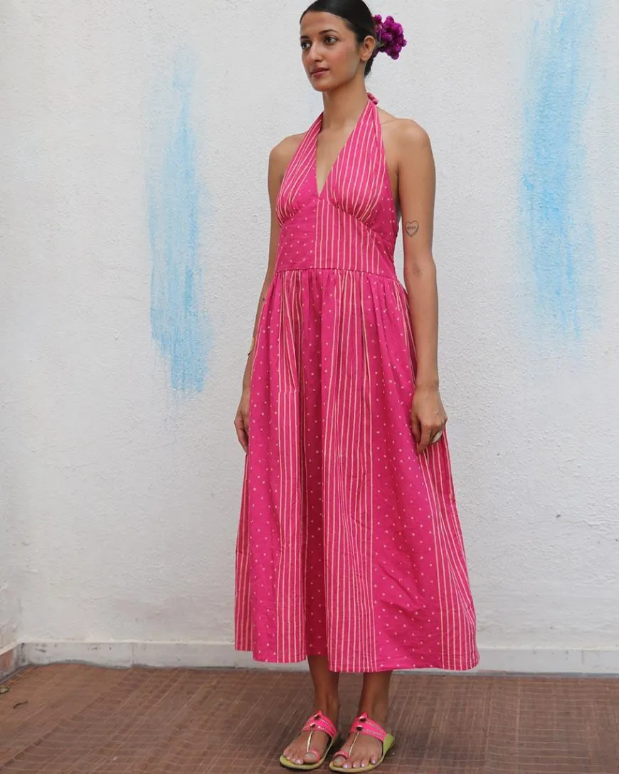 Joba Blockprinted Cotton Dress - Flower Girl