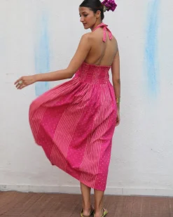Joba Blockprinted Cotton Dress - Flower Girl