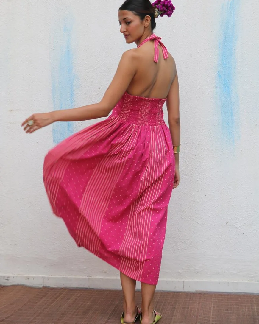 Joba Blockprinted Cotton Dress - Flower Girl