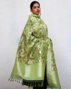 Junoon Handwoven Banarasi Kimkhab Brocade Dupatta