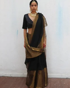 Kalyani Handwoven Linen Zari Saree