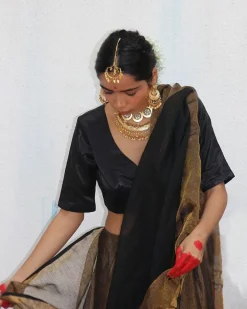 Kalyani Handwoven Linen Zari Saree