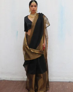 Kalyani Handwoven Linen Zari Saree