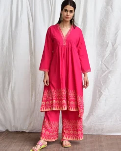 Kamal Handblockprinted Cotton Kurta Set Of 2-Sor