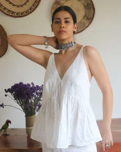 Kiyara Cotton Top - Safed