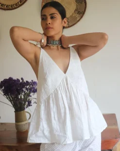 Kiyara Cotton Top - Safed