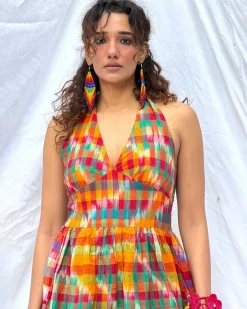 Koyel Gamcha Cotton Dress - GMC
