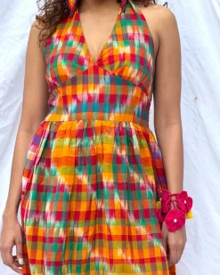Koyel Gamcha Cotton Dress - GMC