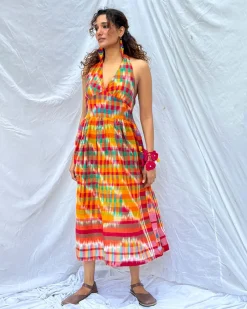 Koyel Gamcha Cotton Dress - GMC