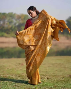 Krishvi Blockprinted Dola Silk Saree - RB