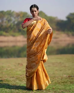 Krishvi Blockprinted Dola Silk Saree - RB