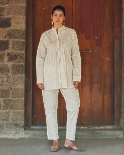 Lamb’s Whim Ivory Block Printed Top - SFD