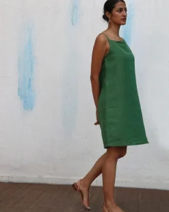 Lana Handwoven Linen Dress - Breathe