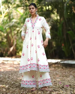 Lavender’s Lull Ivory Handblock Printed Kurta set - MMG