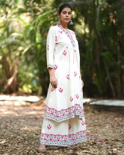 Lavender’s Lull Ivory Handblock Printed Kurta set - MMG