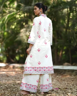 Lavender’s Lull Ivory Handblock Printed Kurta set - MMG