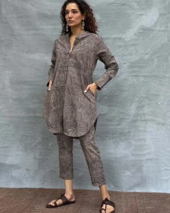 Leaves & Light Blockprinted Cotton Kurta Set