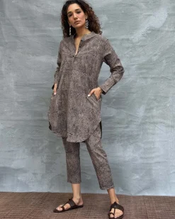 Leaves & Light Blockprinted Cotton Kurta Set