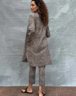 Leaves & Light Blockprinted Cotton Kurta Set
