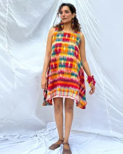 Leelabali Gamcha Cotton Dress - GMC