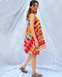 Leelabali Gamcha Cotton Dress - GMC