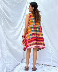 Leelabali Gamcha Cotton Dress - GMC