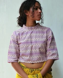 Lennon Hand Block-Printed Cotton Blouse - Fmtm