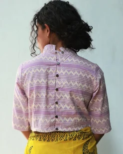Lennon Hand Block-Printed Cotton Blouse - Fmtm