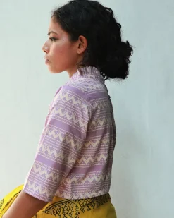 Lennon Hand Block-Printed Cotton Blouse - Fmtm