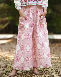 Lily’s Light Blush Pink Hand Block Printed Pants - MMG