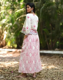 Lily’s Light Blush Pink Hand Block Printed Pants - MMG
