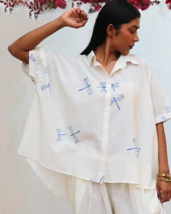 Litha Blockprinted Cotton Shirt - BGVL