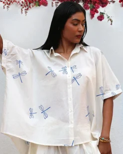 Litha Blockprinted Cotton Shirt - BGVL