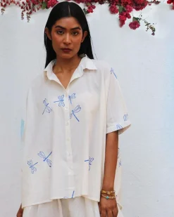 Litha Blockprinted Cotton Shirt - BGVL