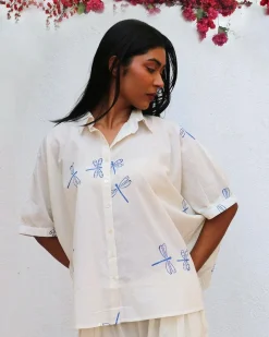 Litha Blockprinted Cotton Shirt - BGVL