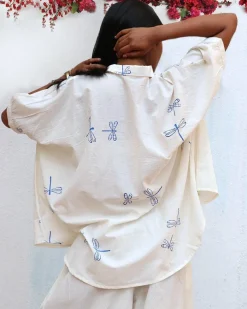 Litha Blockprinted Cotton Shirt - BGVL