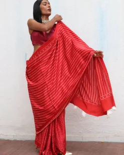 Ma Cherie Blockprinted Modal Silk Saree