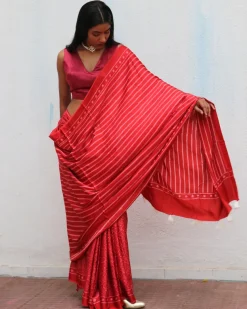 Ma Cherie Blockprinted Modal Silk Saree