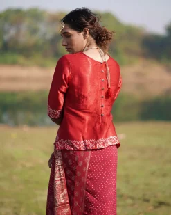 Madhav Blockprinted Mashru Silk Blouse - RB