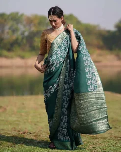 Madhurima Blockprinted Dola Silk Saree - RB
