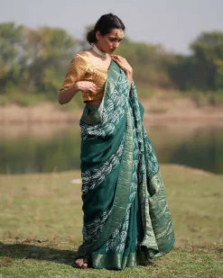 Madhurima Blockprinted Dola Silk Saree - RB